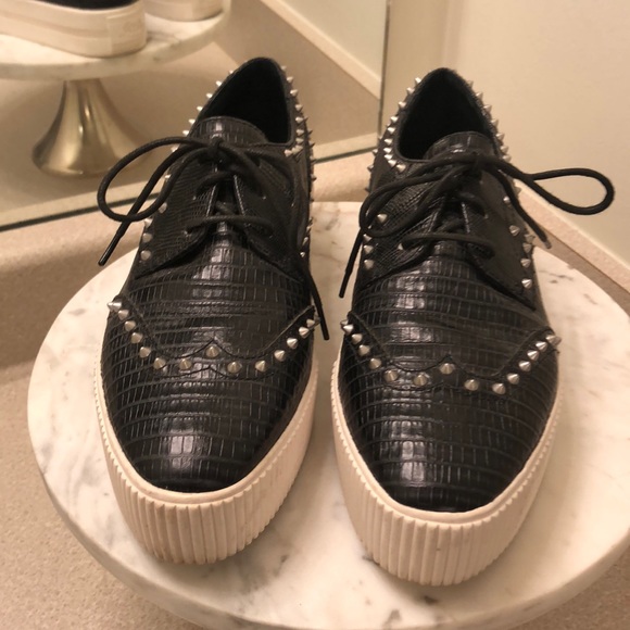 Ash Krush Black studded leather platform shoes - Picture 2 of 8